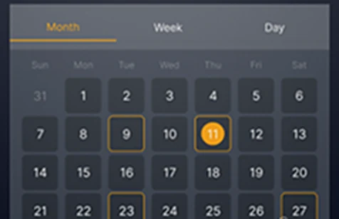 Calendar with highlighted deadline and reminder dates